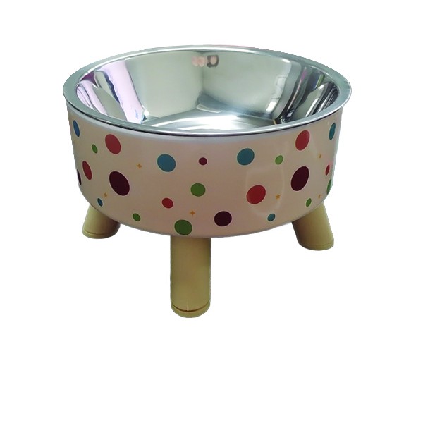 Μπόλ φαγητού σκύλου πλαστικό με ποδαράκια και μεταλλικό λεκανάκι[10501756]